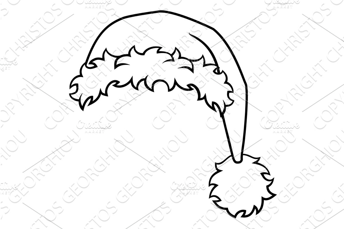Santa Claus Father Christmas Hat, an Illustration by Christos Georghiou