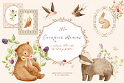 Charming meadow - woodland clipart, a Decorative Illustration by polikarpovaart (Thumbnail 1 of 30)