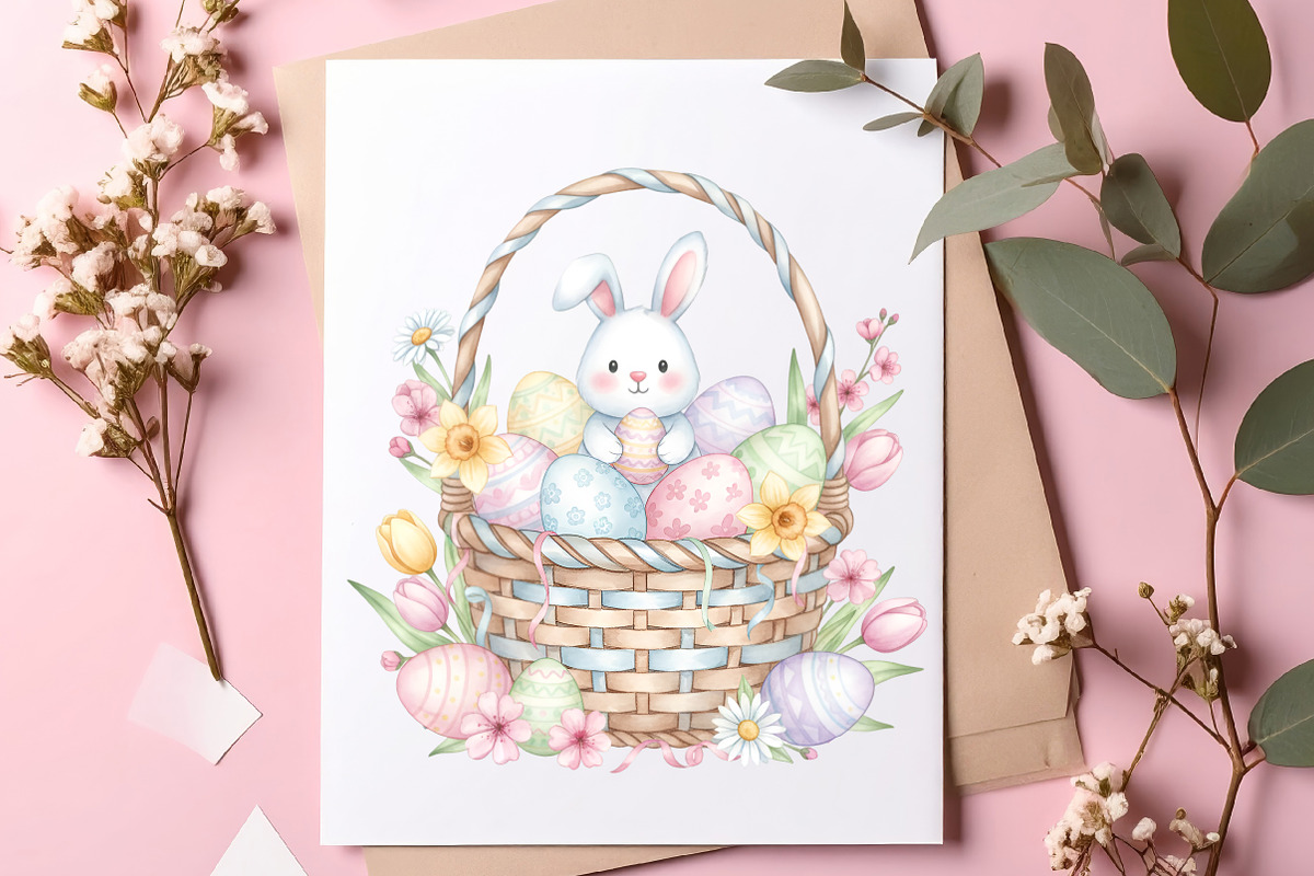 Easter Basket Clipart PNG Bundle, an Illustration by SinaCreation (Photo 8 of 11)