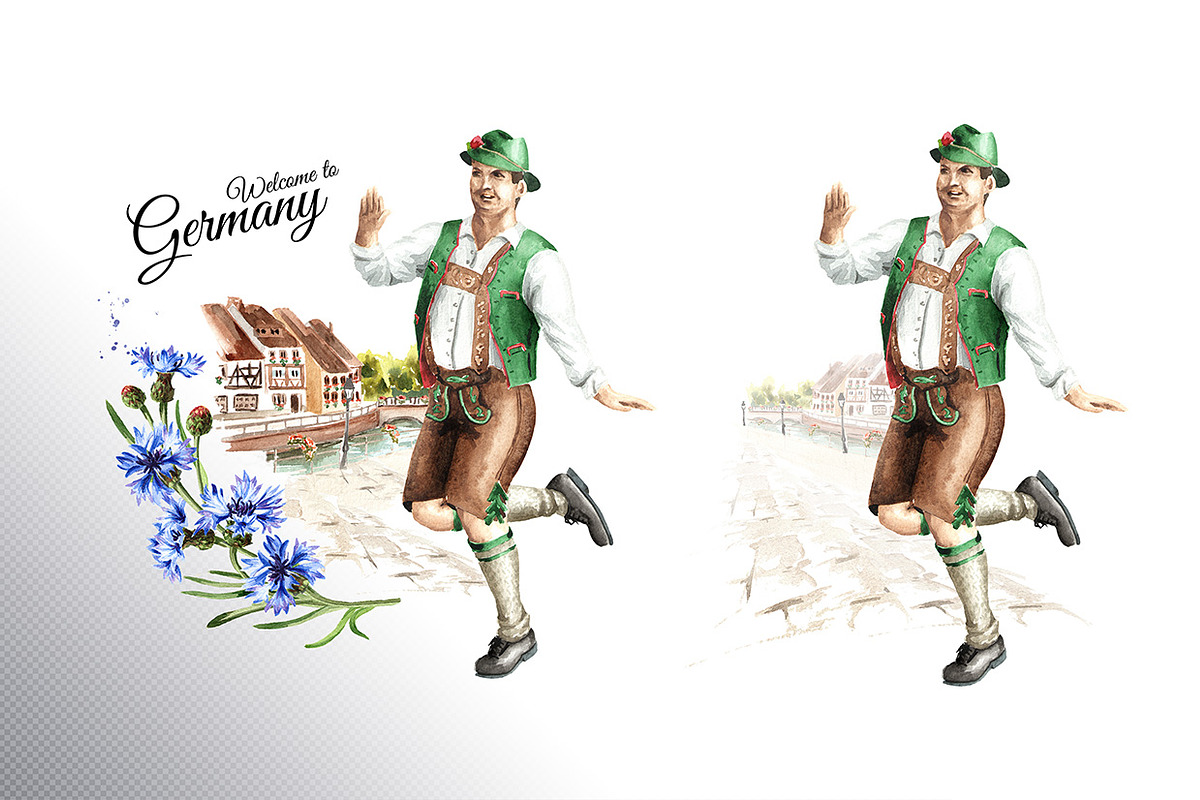 Welcome to Germany. Watercolor set, an Illustration by Daria Ustiugova (Photo 7 of 15)