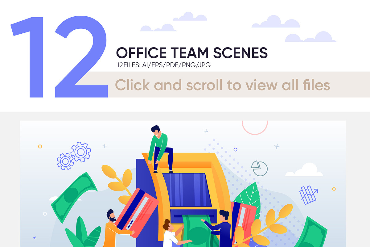 Office Team Vector Scenes, a Landing Page Template by PavelVinnik (Photo 2 of 3)
