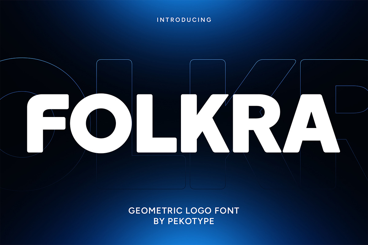 Folkra - Geometric Logo Font, a Sans Serif Font by Pekotype (Photo 1 of 15)
