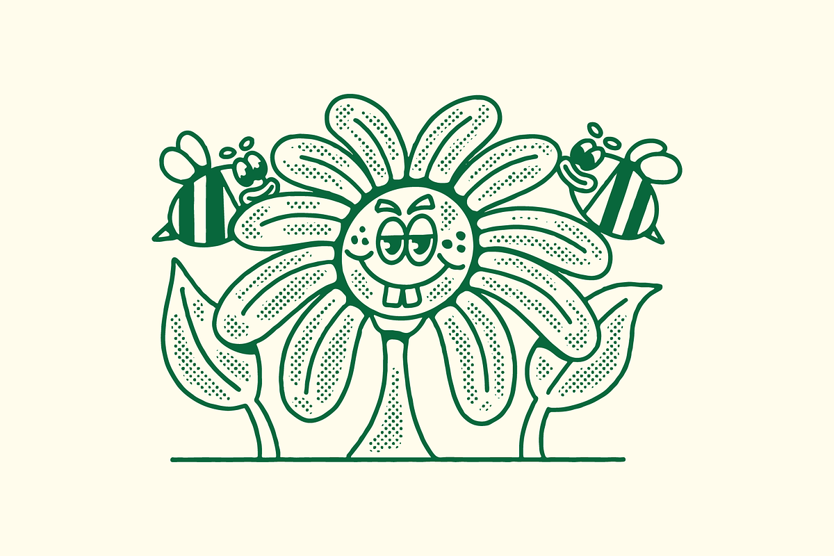 Retro Sunflower Smiling Mascot, an Illustration by aditvest (Photo 2 of 2)