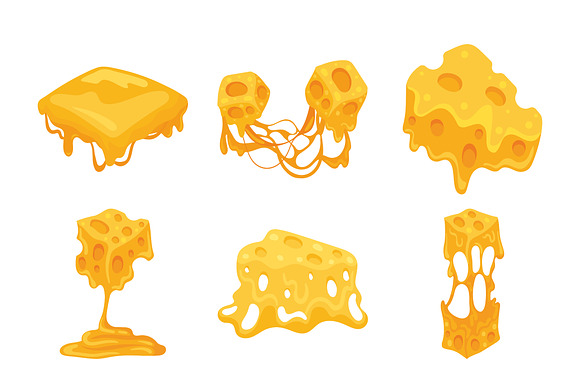 Melted Cheese Illustration Set preview 2
