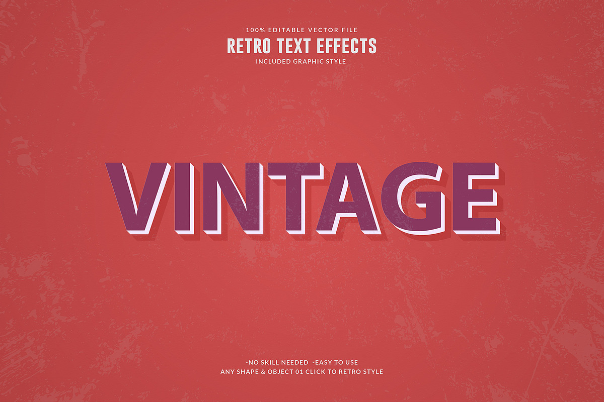 Editable Retro Vector Text Effect, a Plug-in Add-On by Photoshop Action (Photo 4 of 11)