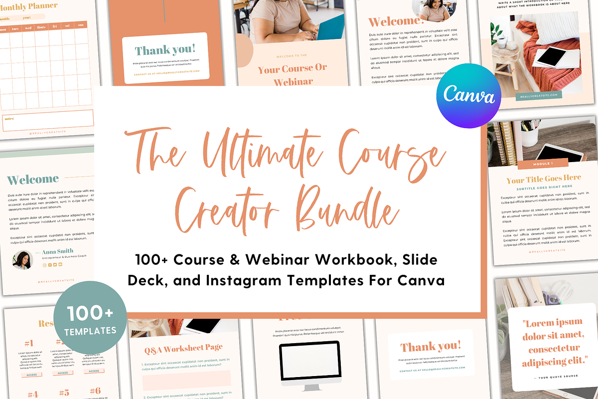 Canva Course Creator Bundle, a Marketing Template by The Template Lounge (Photo 1 of 13)