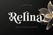 Relina - Elegant Decorative Serif, a Serif Font by Jimoji (Thumbnail 1 of 7)
