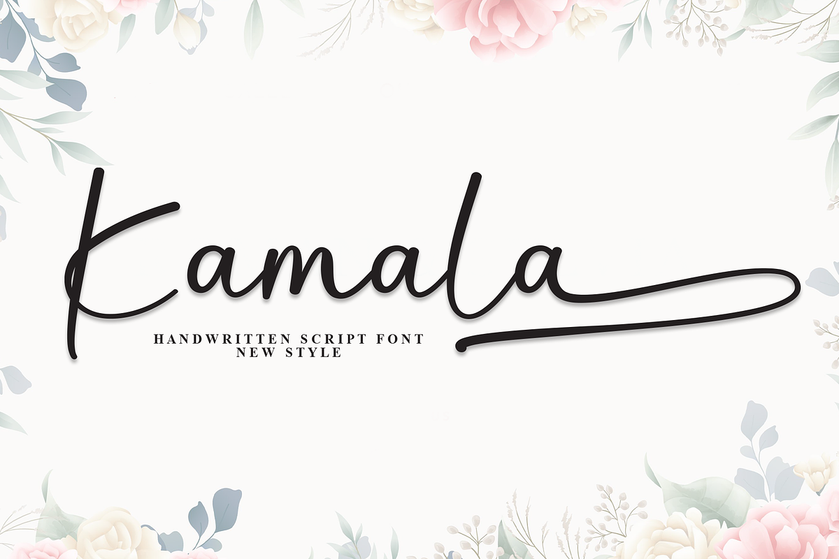 Kamala | Script Font, a Handwritten Font by Scratchones (Photo 1 of 9)