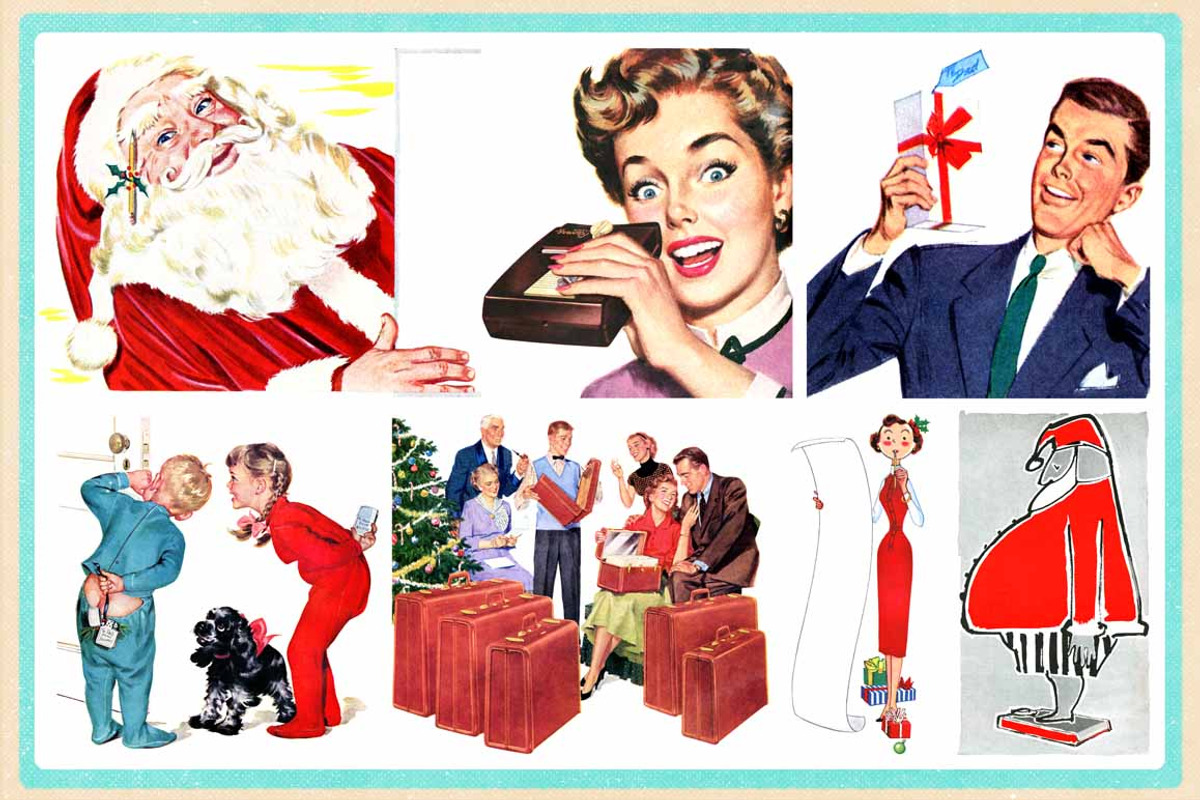 Retro Christmas Illustrations, an Illustration by Piddix Archives (Photo 3 of 3)