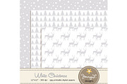 White Christmas Digital Papers, a Pattern Graphic by JennyL Designs (Thumbnail 3 of 3)