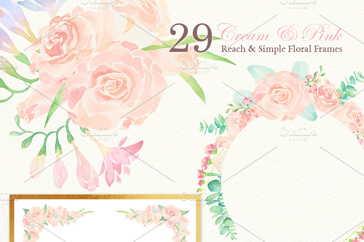 Watercolor Wedding Floral Ornaments, a Decorative Illustration by Designoo (Photo 4 of 8)