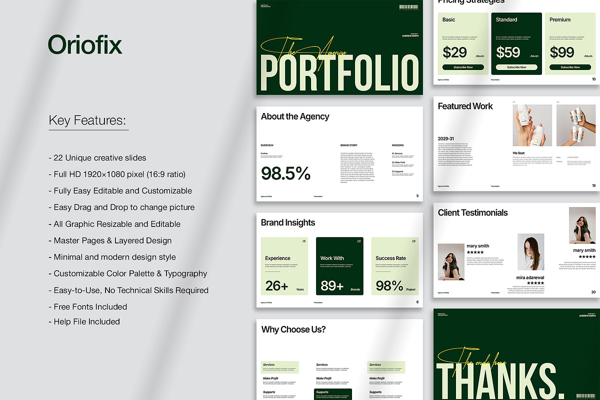 Agency Portfolio Presentation, a Presentation Template by Oriofix (Photo 2 of 10)