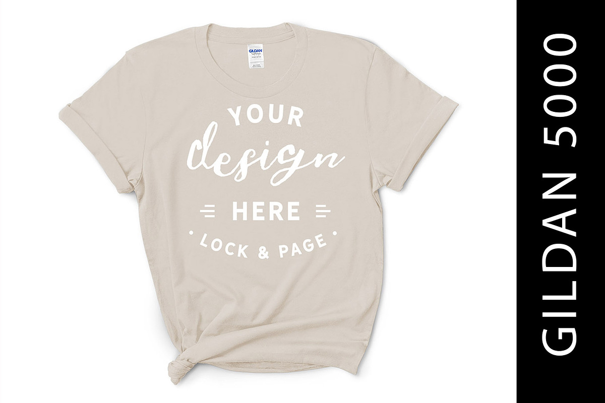 Female Gildan 5000 Mockup Bundle, a Shirt Mockup by lock and page (Photo 2 of 15)