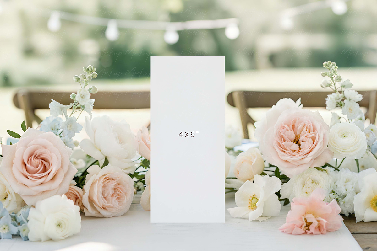 Tall Vertical Menu Mockup Soft Roses, a Product Mockup by TatiMockup (Photo 2 of 5)