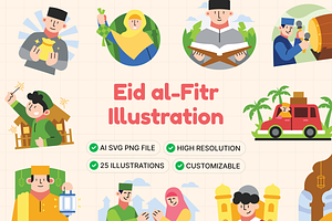 Eid al-Fitr Illustration, an Object Graphic by Illustrava