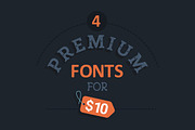 Pack - 4 Premium Fonts, a Font by kadusupanik (Thumbnail 1 of 5)