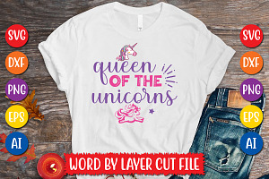 Queen Of The Unicorns Cut File