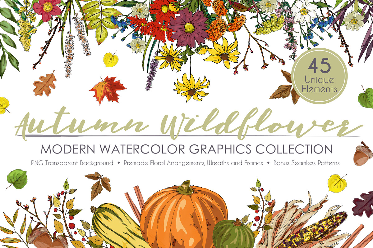 Fall Wildflower Graphic Set, a Seasonal Illustration by Ink + Eye (Photo 1 of 10)