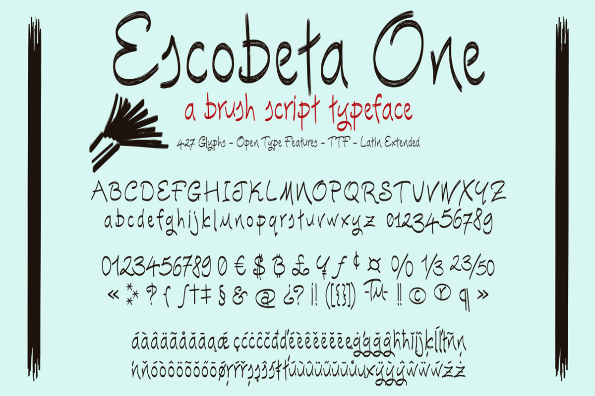 Escobeta One -Brush font- preview 3