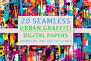 20 Seamless Urban Graffiti Patterns, a Pattern Graphic by Nordic Design (Thumbnail 1 of 9)