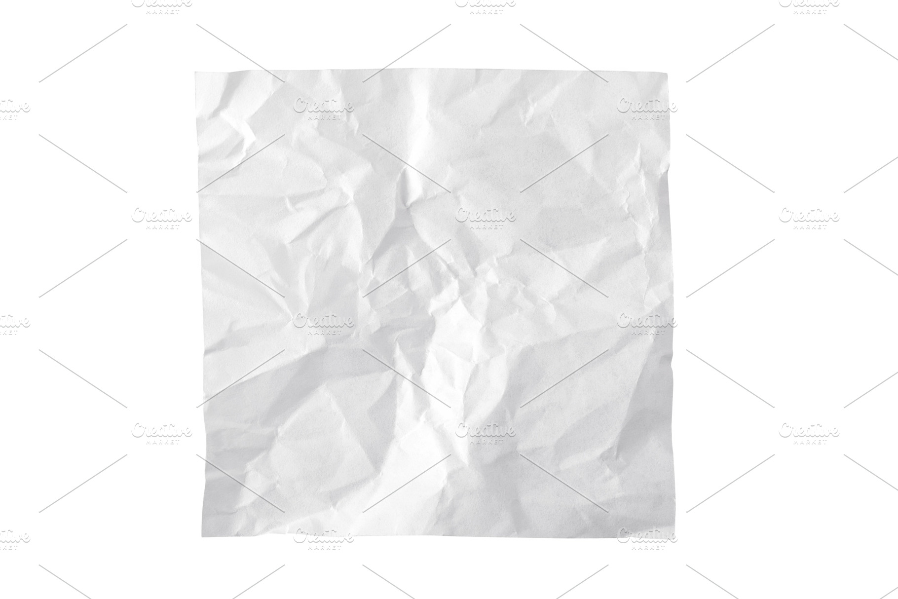 Isolated crumpled sheet of white paper with realistic creases an, a Business Photo by Ales Munt