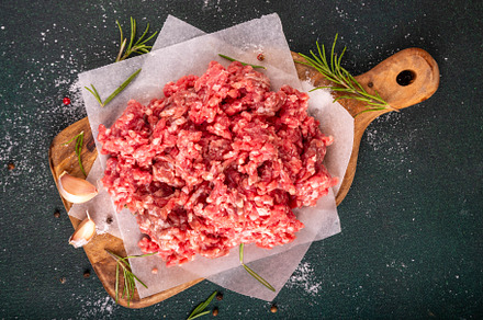 Ground beef, minced meat ready for cooking dinner
