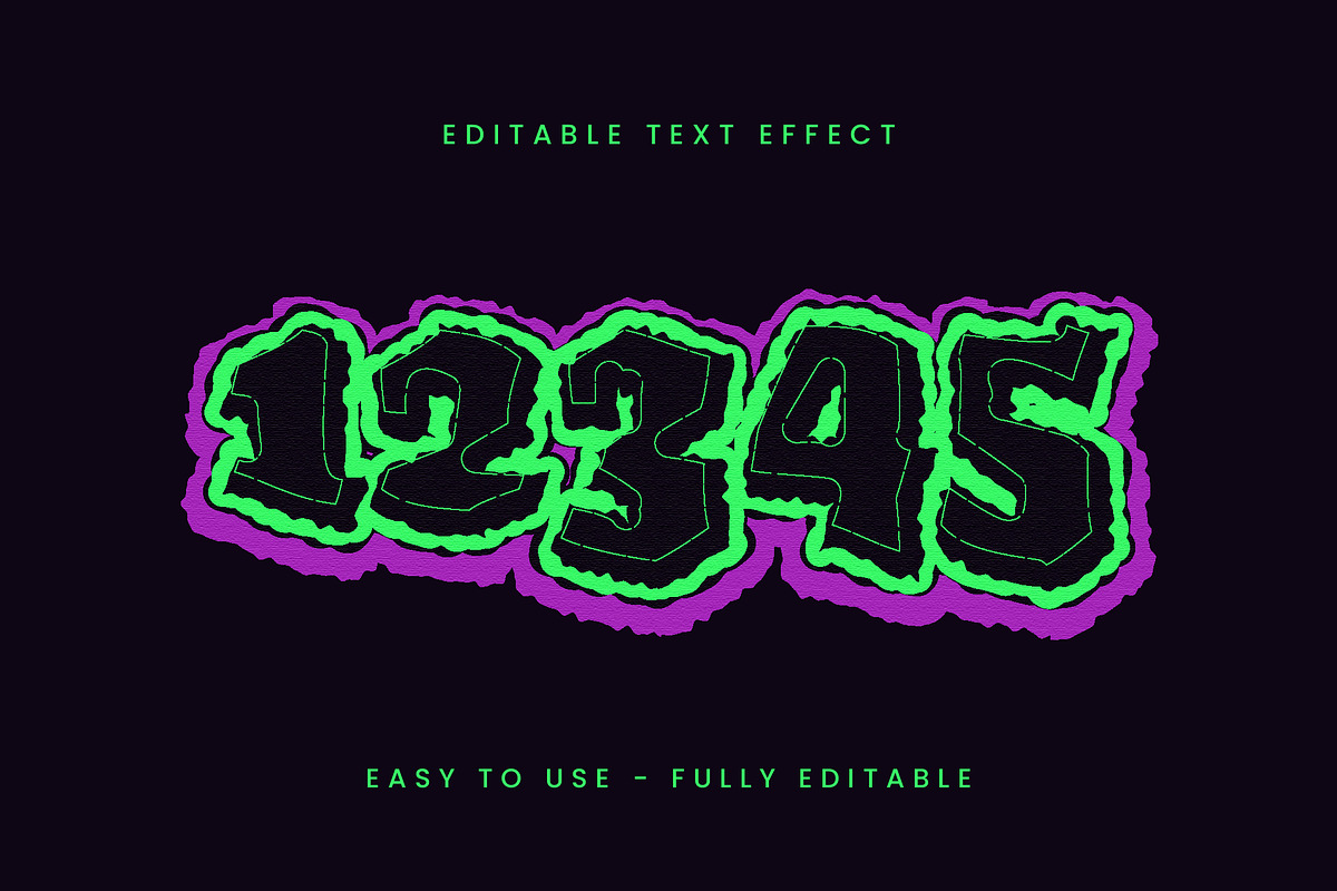 Grunge Neon Rough Text Effect preview 3
