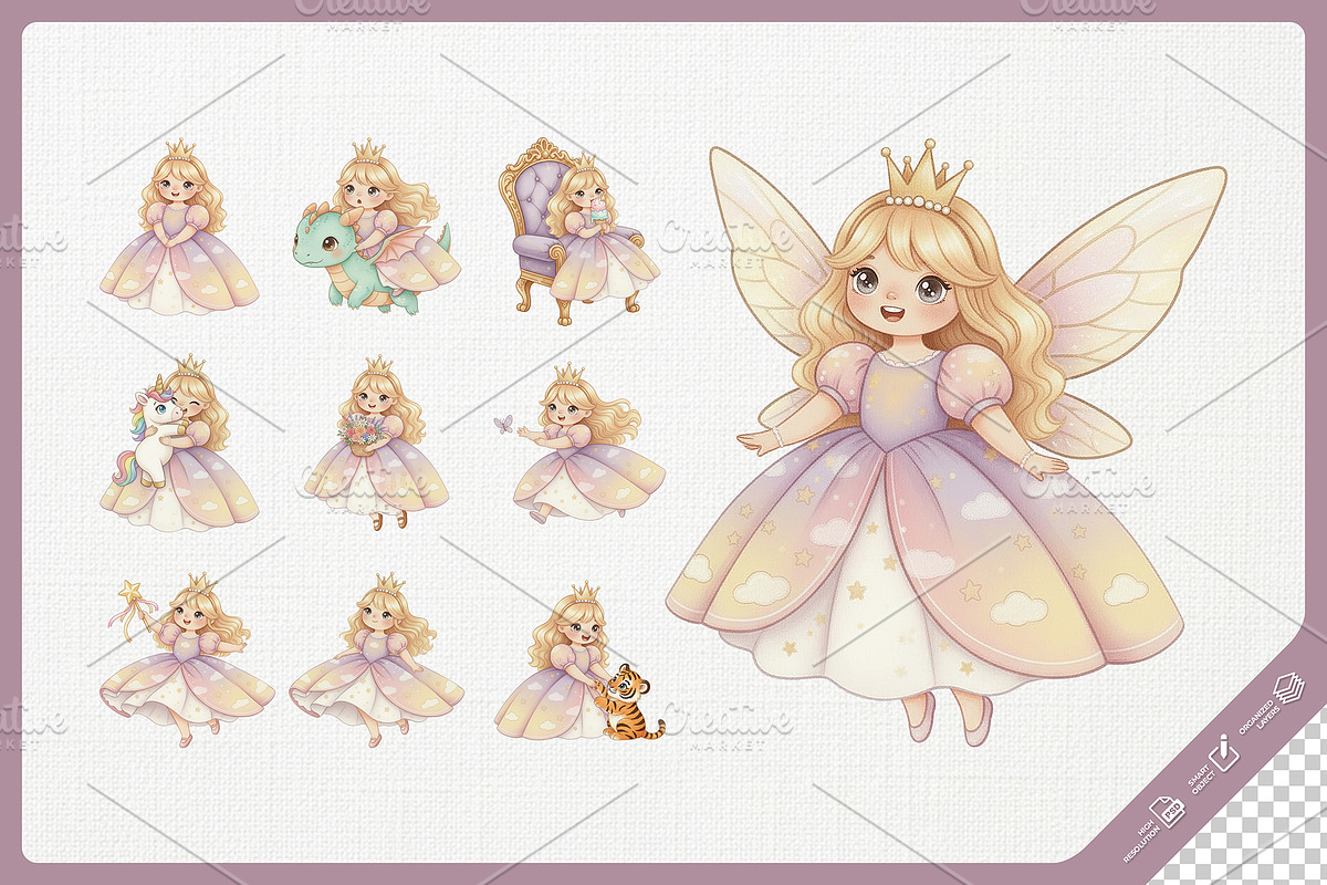 Lovely Little Princess Cute Cartoon, a Person Illustration by Gohsantosa (Photo 3 of 4)