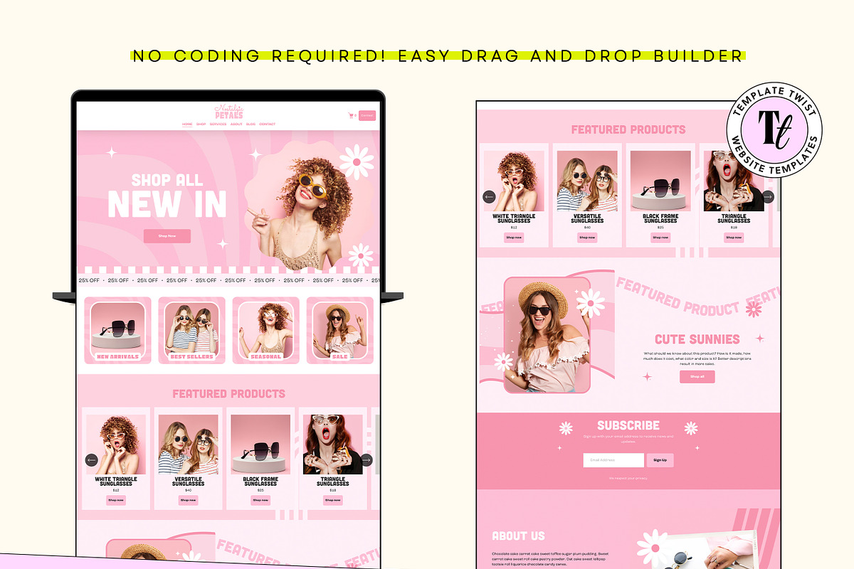 Pink Squarespace 7.1 Template, a Squarespace Template by Template Twist Shop (Photo 7 of 10)