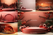 28 Christmas Podium Backgrounds, a Background Graphic by Incomelion (Thumbnail 4 of 6)
