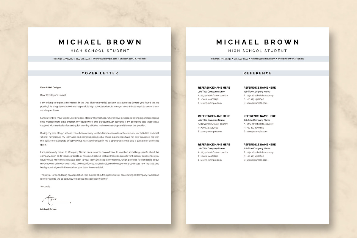 High School Student Resume Template, a Resume Template by ResumeInventor (Photo 4 of 9)