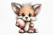 Whimsical Easter Animals Clipart PNG, an Illustration by Craft Nest (Thumbnail 11 of 11)