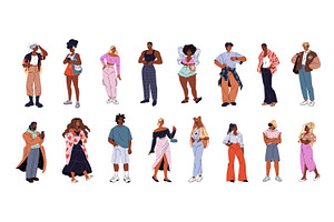 Stylish African American people set, a Person Illustration by PaperTrident