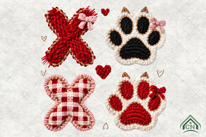 Faux Yarn Dog Paw Valentine PNG, an Illustration by Craft Nest