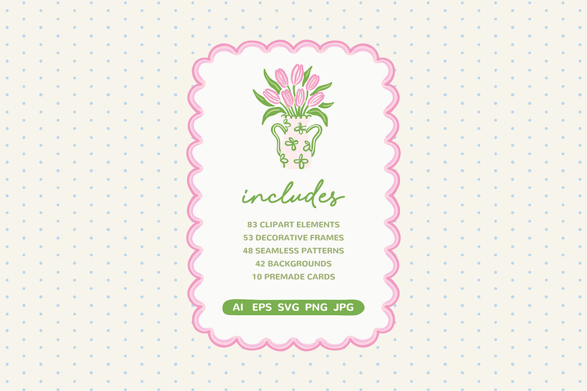 Spring Charm Clipart & Patterns, an Object Graphic by Leila Divine (Photo 2 of 17)