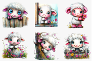 Peekaboo Sheep Clipart, an Illustration by CreationArt (Thumbnail 6 of 6)