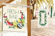 Tropical Bar Frames & Templates Set, an Illustration by NATASHA CHU (Thumbnail 6 of 11)