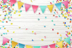 Illustration of decoration for birthday party with colorful pape, a Holiday Photo by AlyaAnd