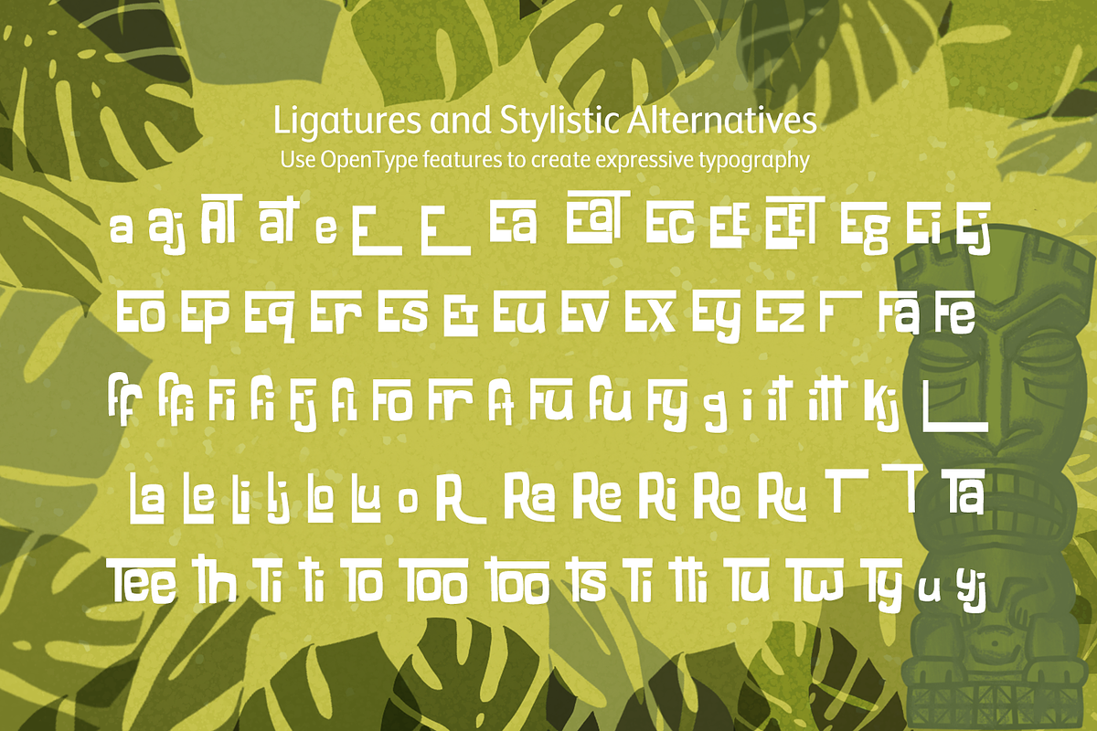 Freaky Tiki Font with Dingbats, a Font by Amber Nest Design (Photo 5 of 12)