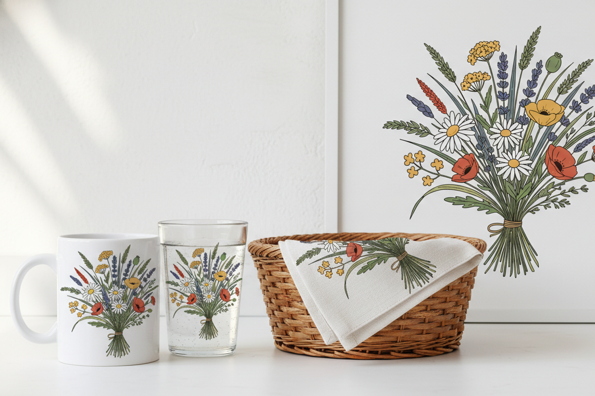 Wildflower Bouquet Botanical, a Person Illustration by Gfx_Store (Photo 1 of 3)