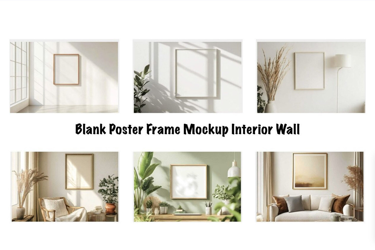 Blank Poster Frame Interior Mockup, a Mockup by VetalStock (Photo 1 of 3)