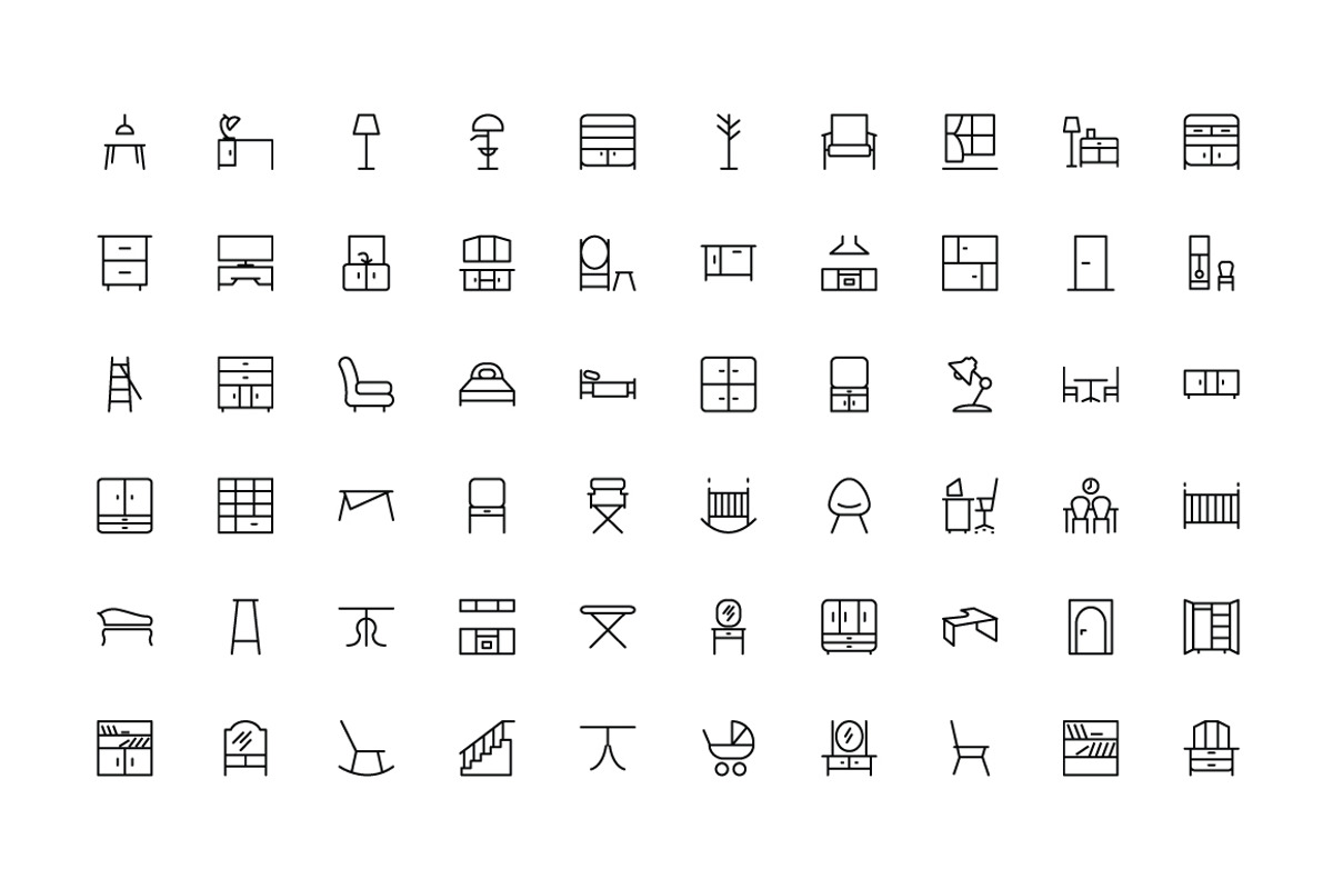 100 Furniture Icons preview 2