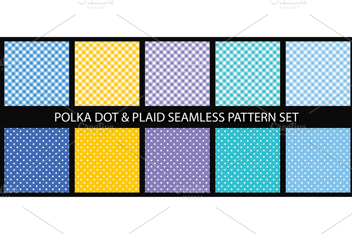 Polka dots and plaid seamless, a Decorative Illustration by cutelittlethings