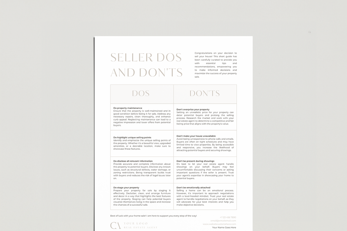 Real Estate Seller Do and Don't List, a Design Template by EstateElements (Photo 1 of 7)