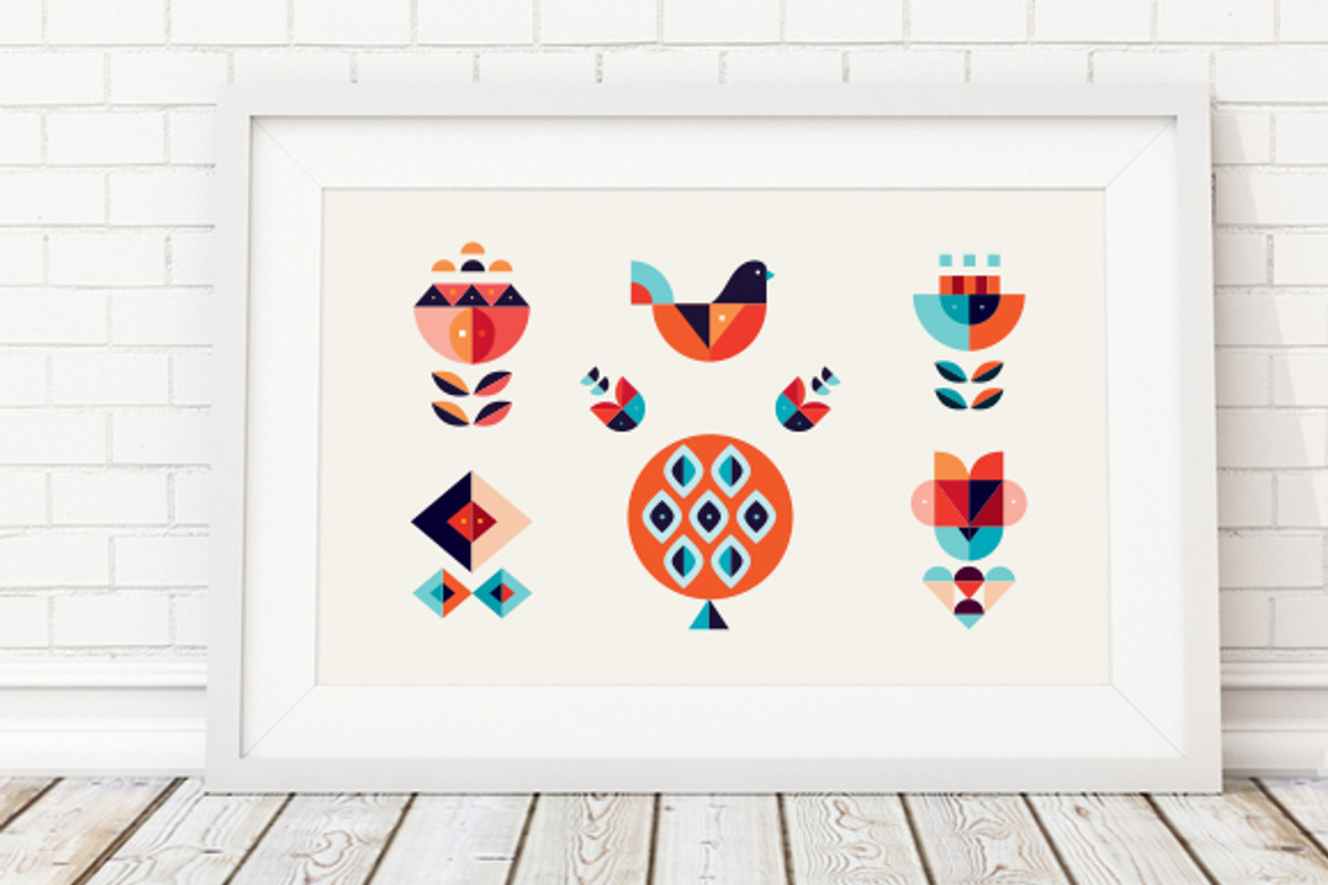 Geometric flowers & birds collection, an Object Graphic by sollia (Photo 3 of 3)