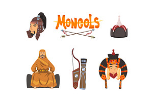 Mongol Nomad Characters in, a Person Illustration by TopVectors