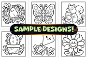 Bold and Easy Spring Coloring Pages, a Seasonal Illustration by Craftsbeefy (Thumbnail 3 of 4)