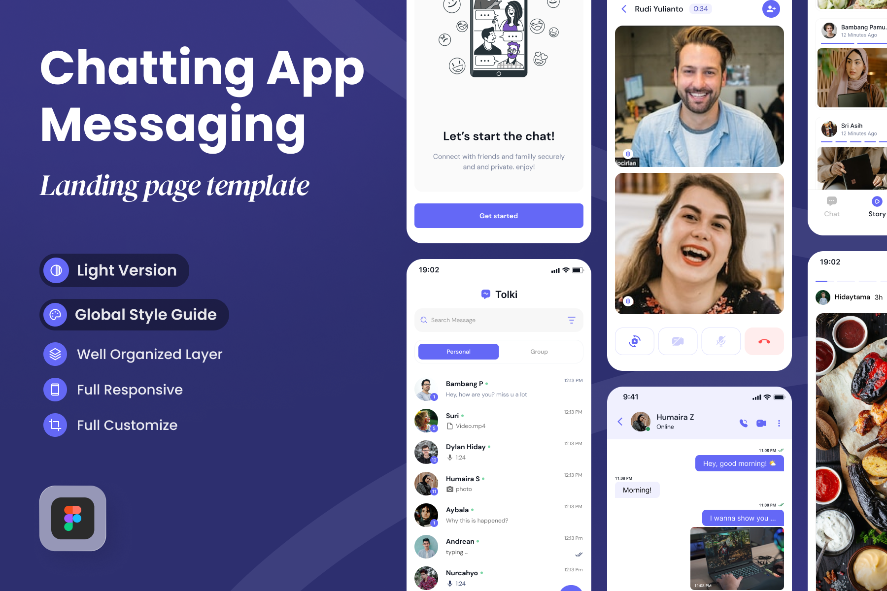 Tolki - Chatting Mobile App UI Kits, an UI Kit Template by SLAB! Design