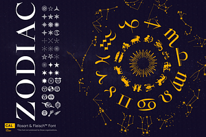 ZODIAC Signs & Constellations, a Symbol Font by California Type Foundry