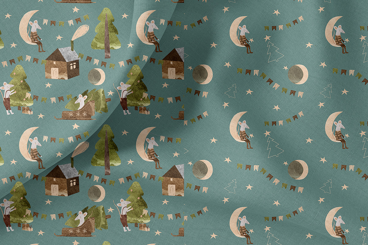 Winter Watercolor Patterns, a Pattern Graphic by watercolor kamill (Photo 6 of 11)